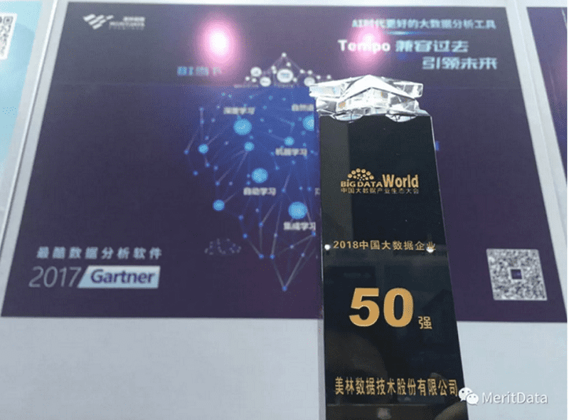 美林数据中国大数据企业50强奖杯