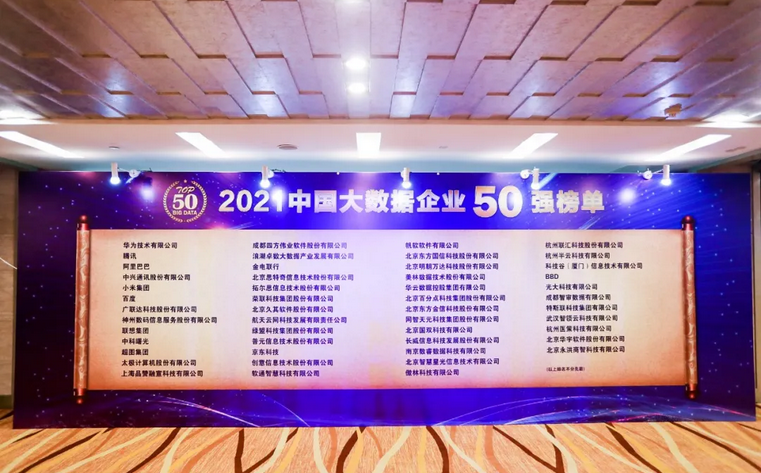 2021中国大数据企业50强榜单